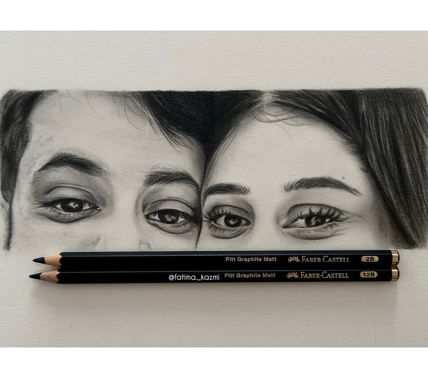 Couple Eyes Diptych — Graphite pencil