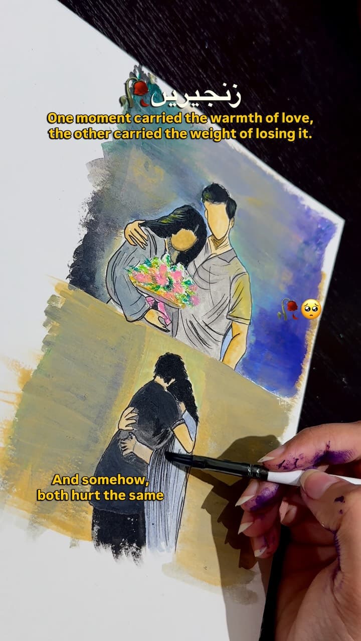 Hand-drawn artwork by Fatima, posted on Instagram