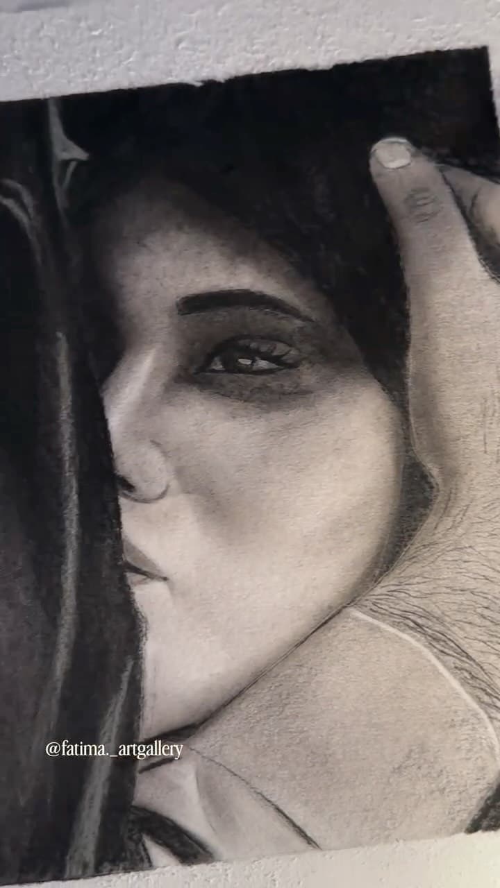 Hand-drawn artwork by Fatima, posted on Instagram